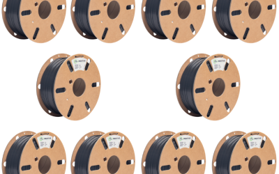 Pack of 10 – Black PLA 3D Printer Filament – 1.75mm, 1KG