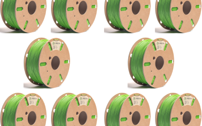 Pack of 10 – Green PLA 3D Printer Filament – 1.75mm, 1KG