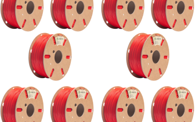 Pack of 10 – Red PLA 3D Printer Filament – 1.75mm, 1KG