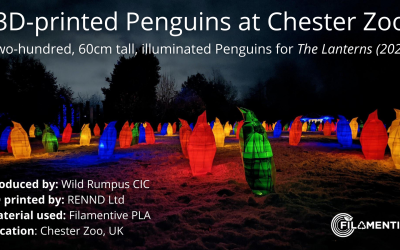 3D Printed Penguins for Chester Zoo made from Filamentive PLA