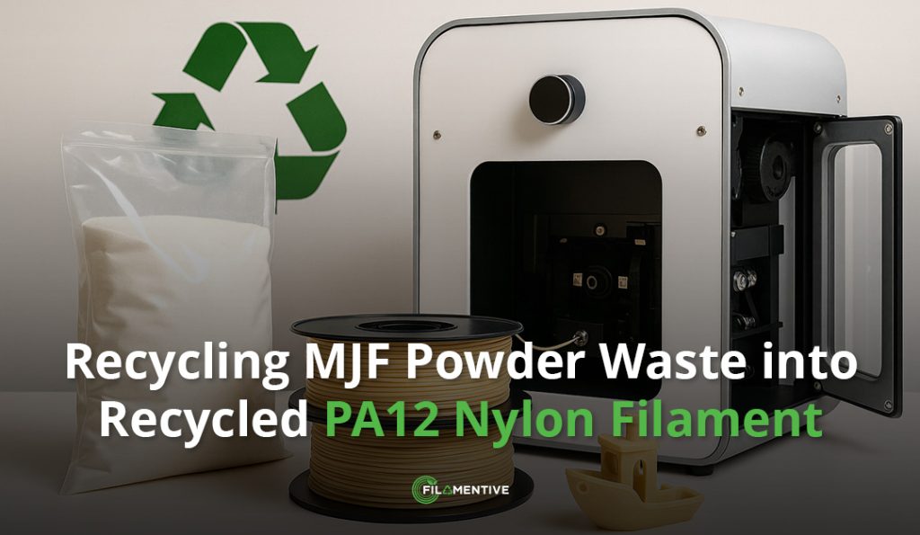 Recycling MJF Powder Waste into Recycled PA12 Nylon Filament